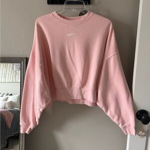 Nike Pink Cropped Sweatshirt